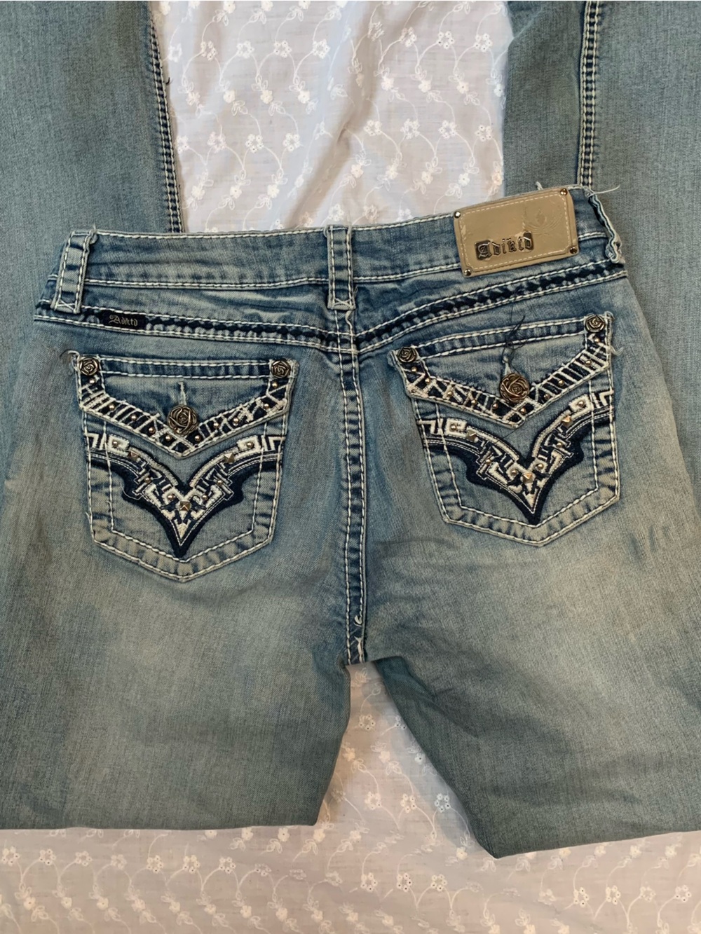 Wrangler Light Blue Boot Cut Jeans with Embroidered Back Pockets